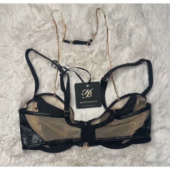 Honey Birdette CHHAYA🐍🖤 Gold and Black Snake Bra 30DDD - Picture 3 of 5